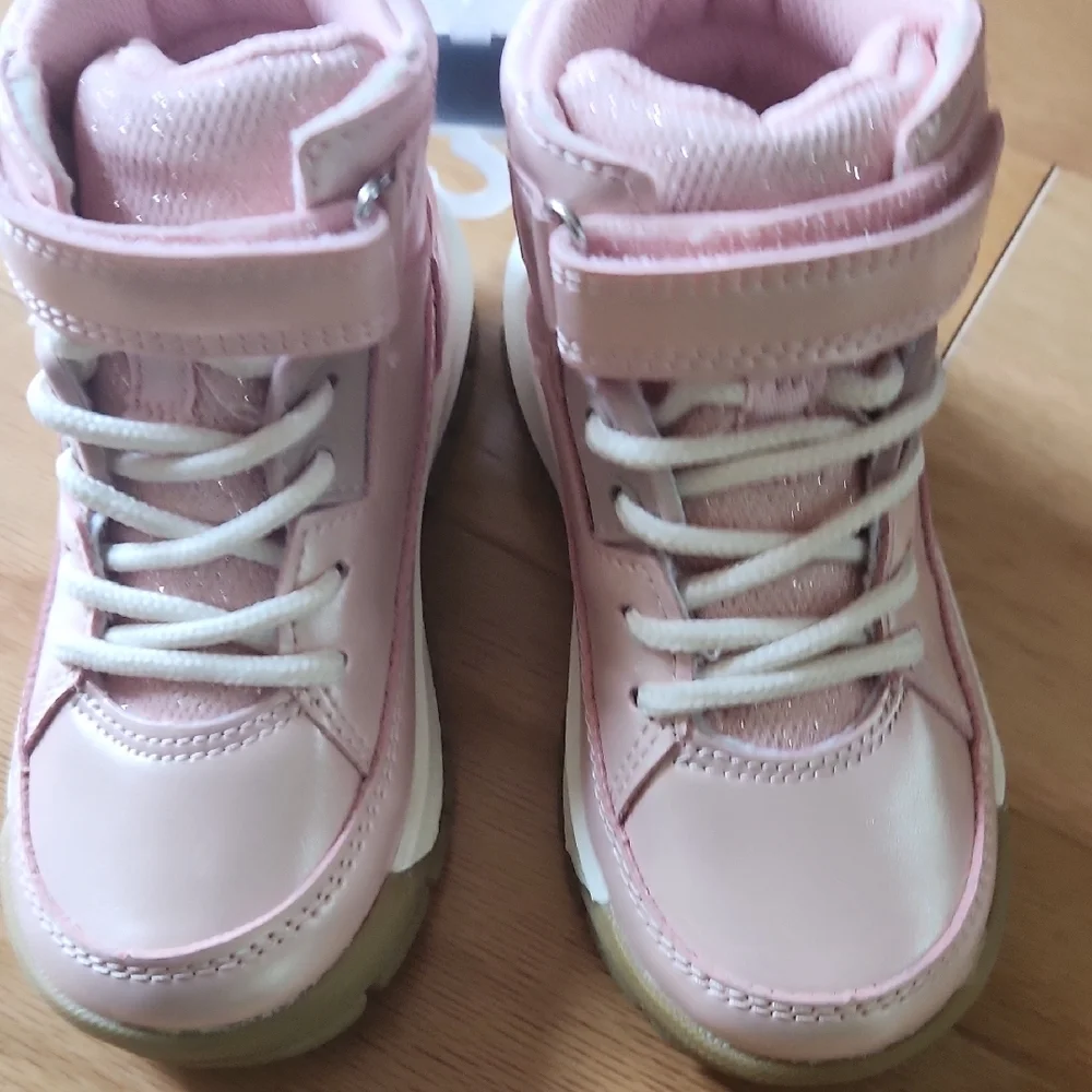 NWT OshKosh B'gosh Pink High-Top Sneakers Toddler 8 - Picture 7 of 17